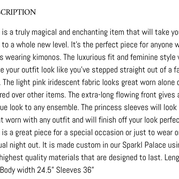 Sparkl Fairy Couture Gisele Fairytale Pink Kimono Iridescent Festival - Picture 6 of 6